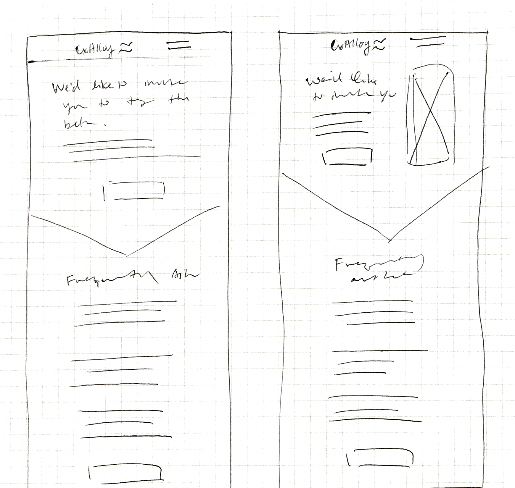 Sketches for new email template.